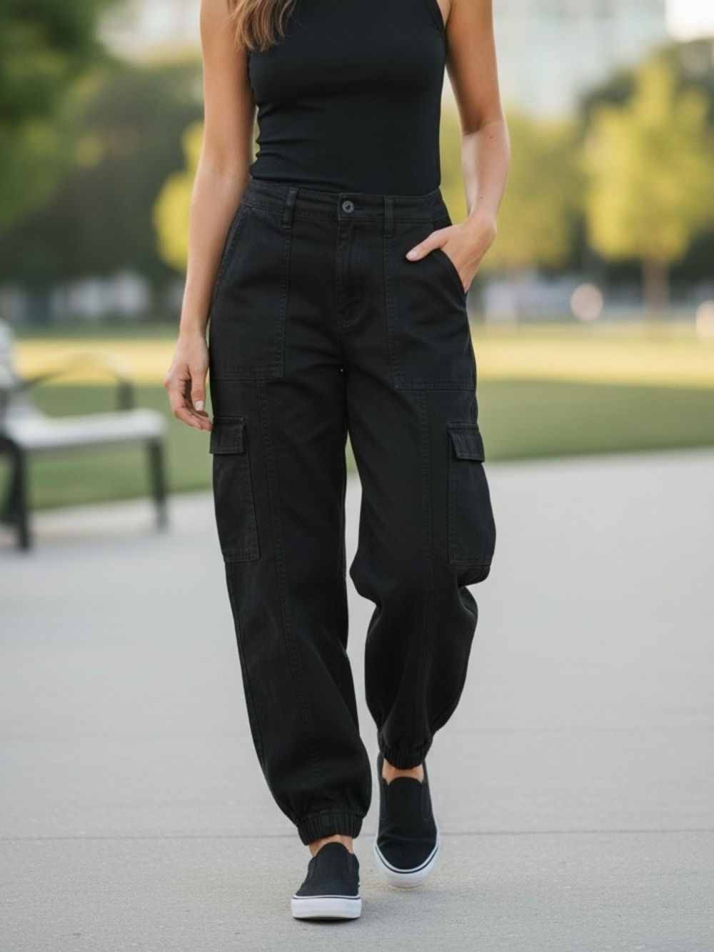 Banana Republic Black Cargo Jogger Pants